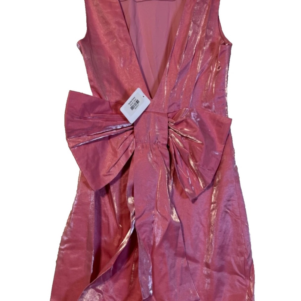NWT pink boutique sleeveless Barbiecore dress back bow by Lena size small